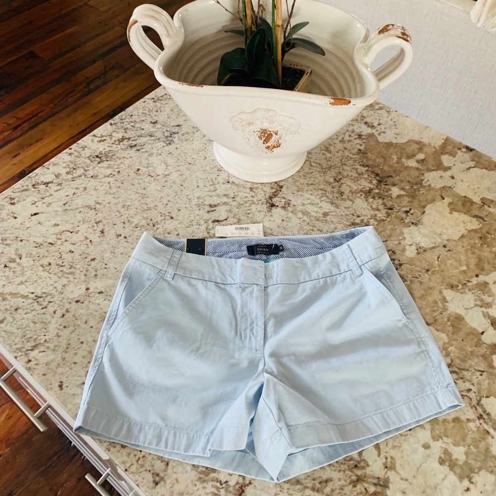 J crew 4 inch inseam chino chambray color shorts